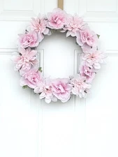 16 Inch Summer Wreath for Front Door Artificial Floral Decorations 