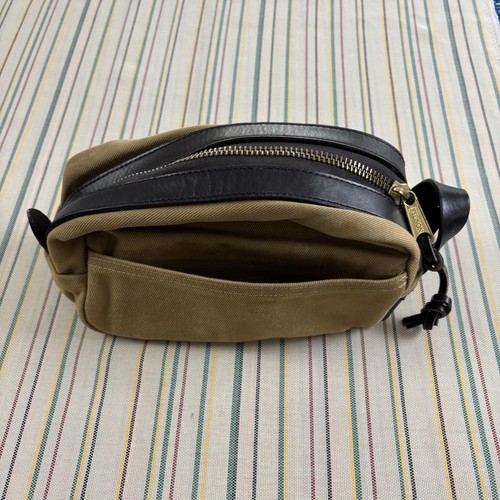 Filson Canvas Leather Toiletry Bag Tan Travel Dopp Kit Organizer Case One Size