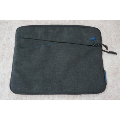 Tomtoc Laptop Sleeve Case Gray Woven 360 Protective Zip Around Pouch Teal Lining