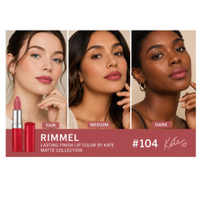 Rimmel Lasting Finish Lip Color by Kate Matte Collection 104, 0.14oz choose yo