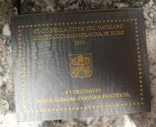 Offizielle 2 Euro Vatikan 2006 Münze im Folder Schweizer Garde