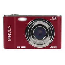 Minolta MND20 44 MP / 2.7K Ultra HD Digital Camera (Red)