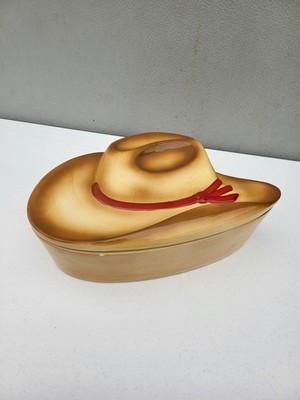 Vintage Home Presents Western Shaped Cowboy Hat 2 QT Baking Dish With Lid