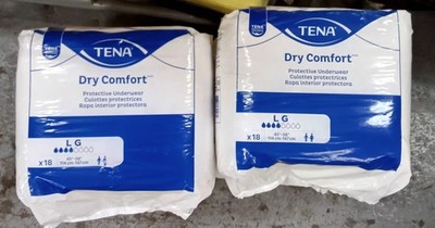 2 Pkg Tena Dry Comfort Protective Underwear LG, 45''-58'' , 664 Dt