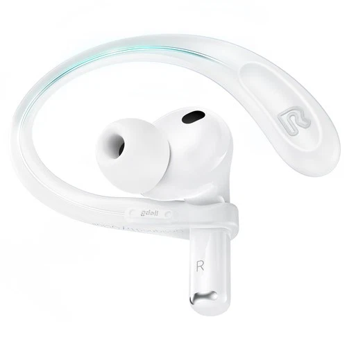 Gcioii Ear Hooks for AirPods Pro/3/4 Titanium Anti-Slip with Lanyard – White