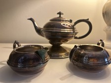 Vintage EPNS Tea Set Sheffield England Teapot Sugar Bowl Milk Jug Silver Plated