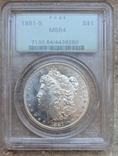 1 Morgan Dollar 1881 S PCGS MS 64