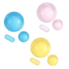 Quartz Pearl Balls Set, 2 Shape Glass Crystal Loose Beads, Pink/Blue/Yellow