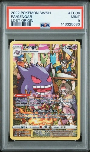 2022 POKEMON SWORD & SHIELD LOST ORIGIN #TG06 FULL ART/GENGAR PSA 9