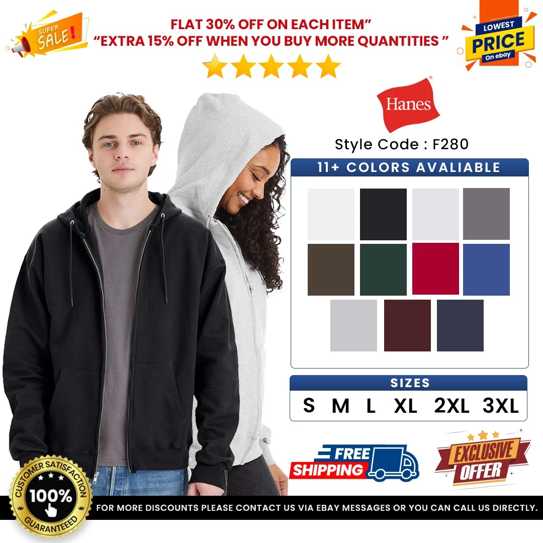 Hanes Hoodies & Sweatshirts for Men 1/4 Zip Features for Sale
