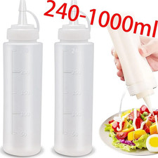 3pc Leak-Proof Squeeze Bottle   8oz/12oz/17oz/23oz/34oz Sauce Dispenser - NEW