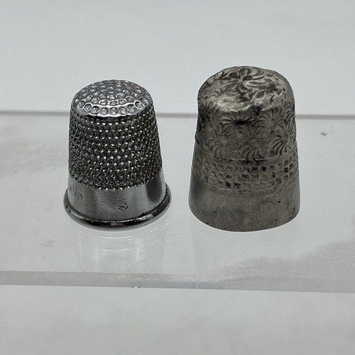 Vintage Antique Silver Thimbles Stamped Number 3 Sewing England