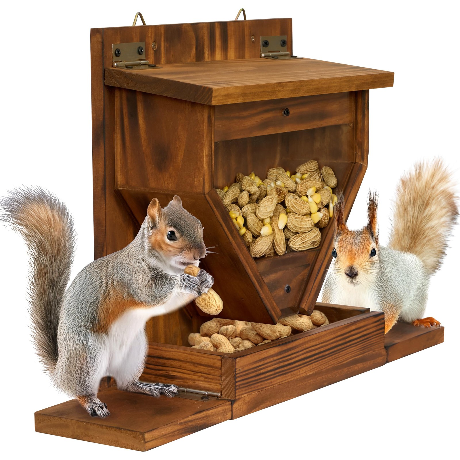 Funnel Feeders For Outside Winter Wooden Chipmunk For Corn
