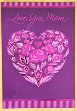 Love You Mom. Happy Valentine's Day Greeting Card Envelope 5x7"