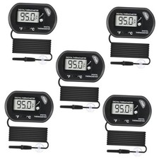 5Pcs Digital Aquarium Thermometer with Water-Resistant Sensor Probe and 5 PCS