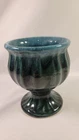 Hull Pottery USA Blue Green Drip Pedestal Planter A54