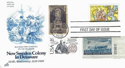 New Sweden Colony in Delaware #C-117 Combo FDC Artcraft cachet M5387