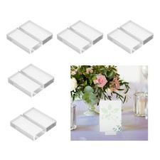 5 Pcs Acrylic Place Card Holders 2 Inch Clear Card Holder Stand, 50 x 50 mm