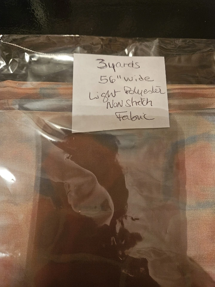 Fabric Lightweight Chiffon Polyester Non Stretch 3 Yard 56" Wide New - Image 4 of 4