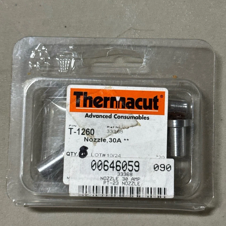 Boquilla Thermacut T1260 30A para usar con antorcha PT23 (paquete de 8) 33368 Foto 2 de 4