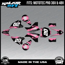 Graphics Kit for MotoTec 36V and 48V Pro Electric Dirt Bike Spear Series - Pink