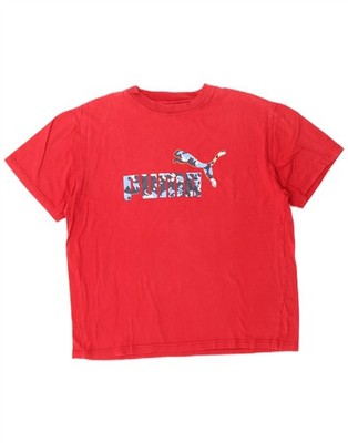 Puma Mens Graphic T-Shirt Top Large Red Cotton CB10