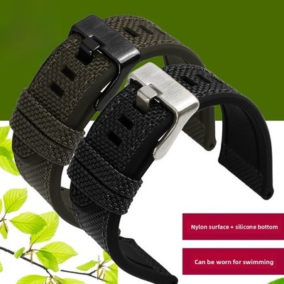 Fits Disel DZ4500 7420 4506 Nylon Canvas Silicone Watch Band Strap 24 26 28mm