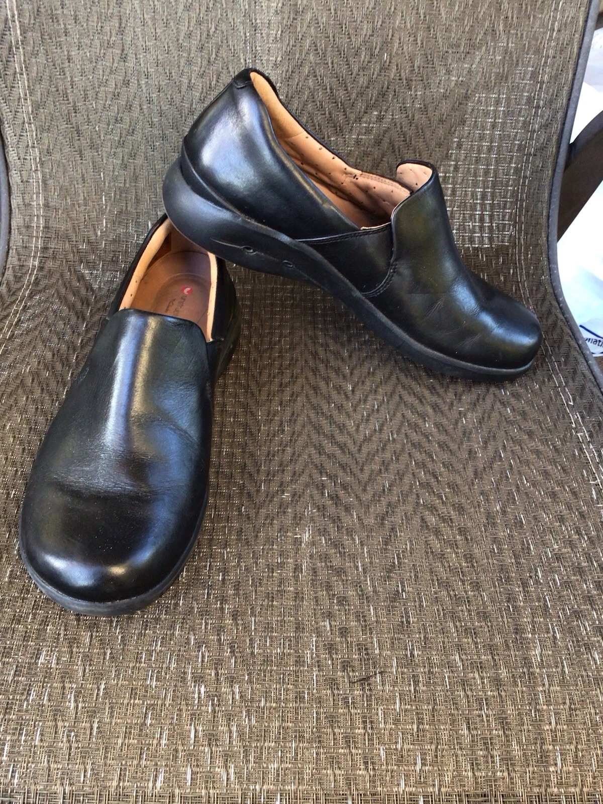 Scarpe mocassini Clarks Unstructured Un.Loop 2 step in pelle nera taglia 9M