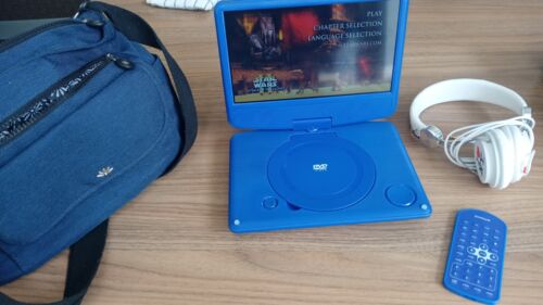 Polaroid Portable 9" Swivel DVD Player T-901 Blue - Afbeelding 1 van 14