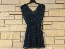 EXPRESS Geometric Dress~Krinkly Fabric~Semi Sheer~Lined~Size XS~NWT