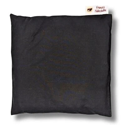 FRANZIS NÄHSTUBE Kirschkernkissen 20x20cm Schwarz Körnerkissen 100% Baumwolle für Wärme und Kälte