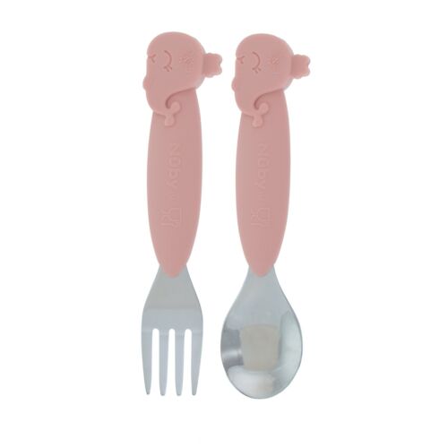 Nuby Animal Friends Silicone & Stainless Steel Utensils -Playful & Fun - Picture 10 of 11