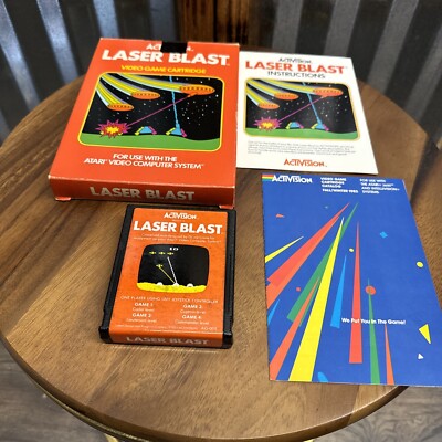 Vintage Atari 2600  Activision Laser Blast Complete In Box  CIB w/Manual & Box