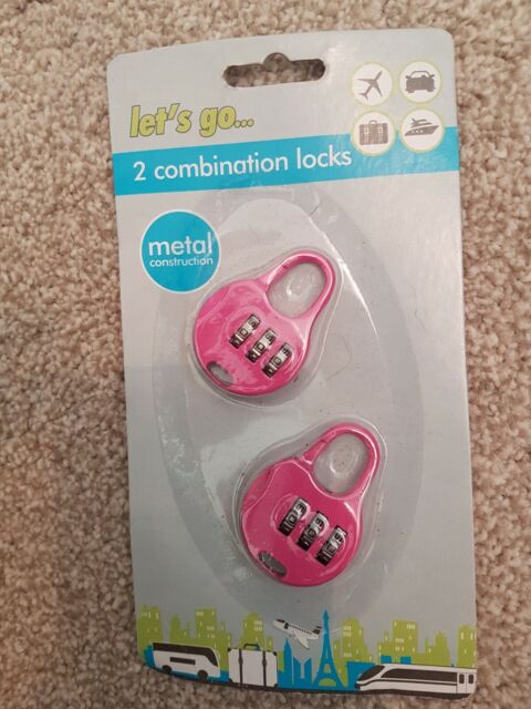 2 Pink Combination Locks For Luggage Travel