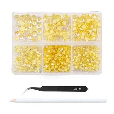 3D Crystal Rhinestones Hot Fix Round Mix Size DIY Nail Art tweezer and pick pen