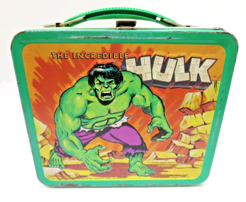 Vintage Aladdin Incredible Hulk Lunch Box  1978 Marvel Comics Metal W/O Thermos. - Picture 1 of 9