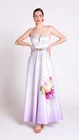 EDAS Long Dress In Duchess Elegant Floral Lilac