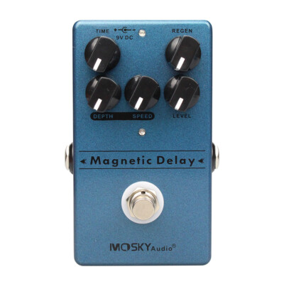 Mosky Magnetic Delay Echo Guitar Effect Pedal True bypass LED Light Metal Shell