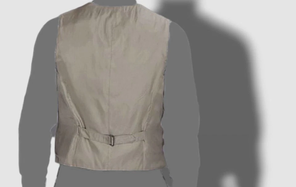 $79 Perry Ellis Portfolio Men's Beige Slim Fit Suit Vest Waistcoat Size Small - Image 2 of 2