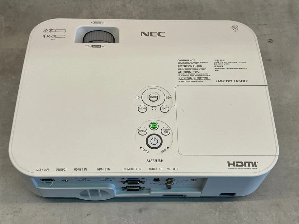 NEC NP-ME301W WXGA 3LCD 3000 ANSI Lumens Projector | Lamp Hours 57 - Image 3 of 4
