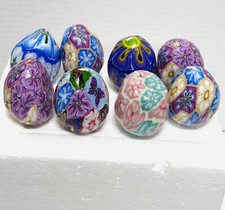 Millefiori Wax Misshaped Egg (melted In Storage) Candles  Lot Of 8 2&rdquo;