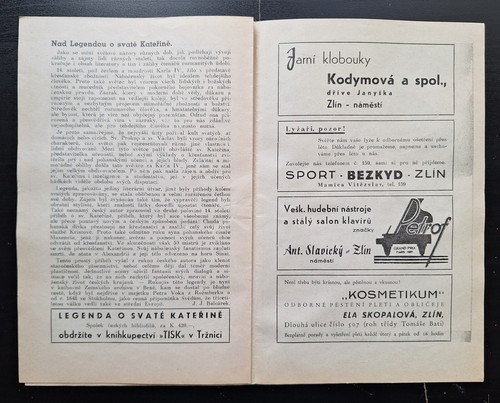 BATA SHOES AD FROM 4/15/1941, MEZIAKTI - VINTAGE CZECH WAR ERA THEATER PLAYBILL - Picture 6 of 6