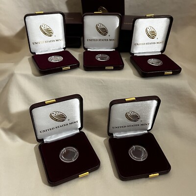 5 US Mint Gift Cases for 1/10 oz Gold American Eagle Coin Capsule Case and Box