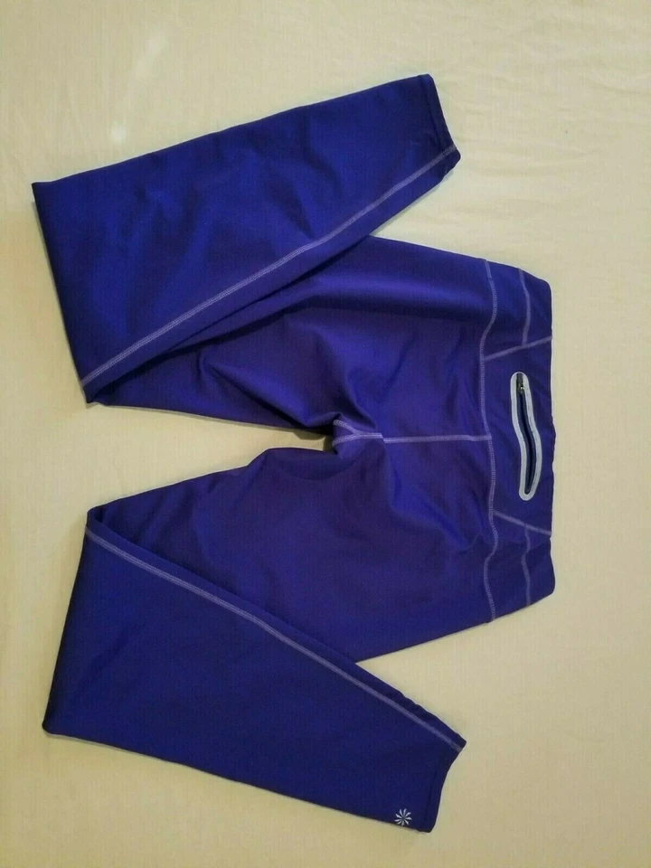 Pantalones Athleta Mujer M Medianos Púrpura Gimnasio Entrenamiento Yoga Foto 2 de 4