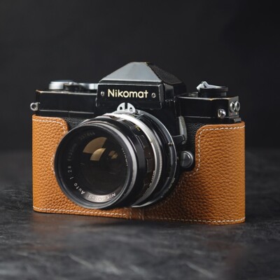 For Nikomat FTN Case Real Genuine Leather Half Camera Case Bag Cover