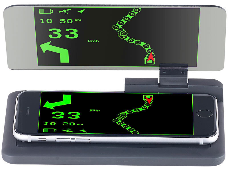 Afficheur tête haute smartphone Lescars pour guidage GPS lors des trajets