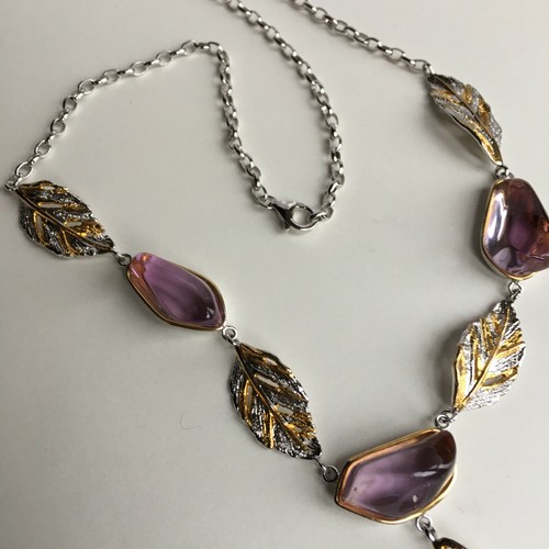 AS20 Retro Style Natural Amethyst S925 sterling silver pendant necklace 158.6cts - Picture 8 of 12