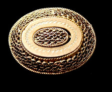 Vintage Elegant Classy Goldtone Filigree Brooch