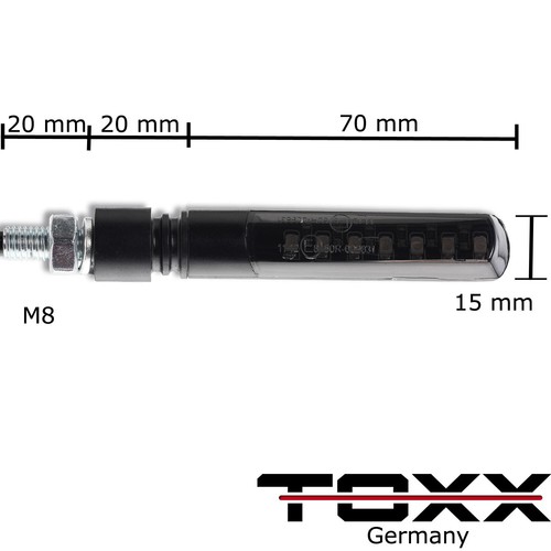4x ToXx LED Motorrad Sequentiell Blade Laufeffekt Lauflicht Blinker e-geprüft - Bild 5 von 5