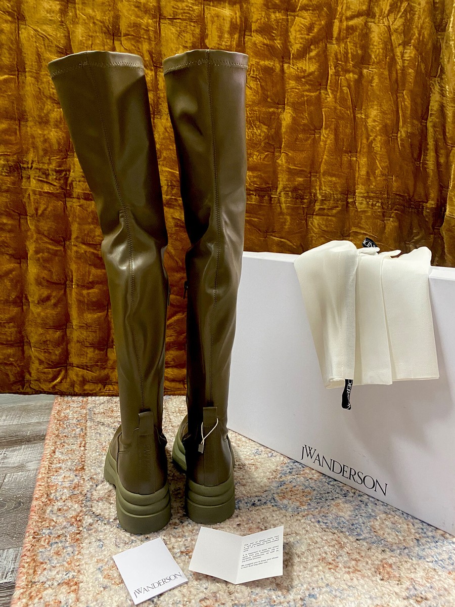 JW ANDERSON Olive Green Thigh High Boots 37 NWB*** | eBay